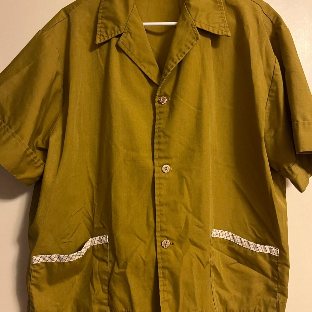 Men's Olive Green Retro Surf King Shirt